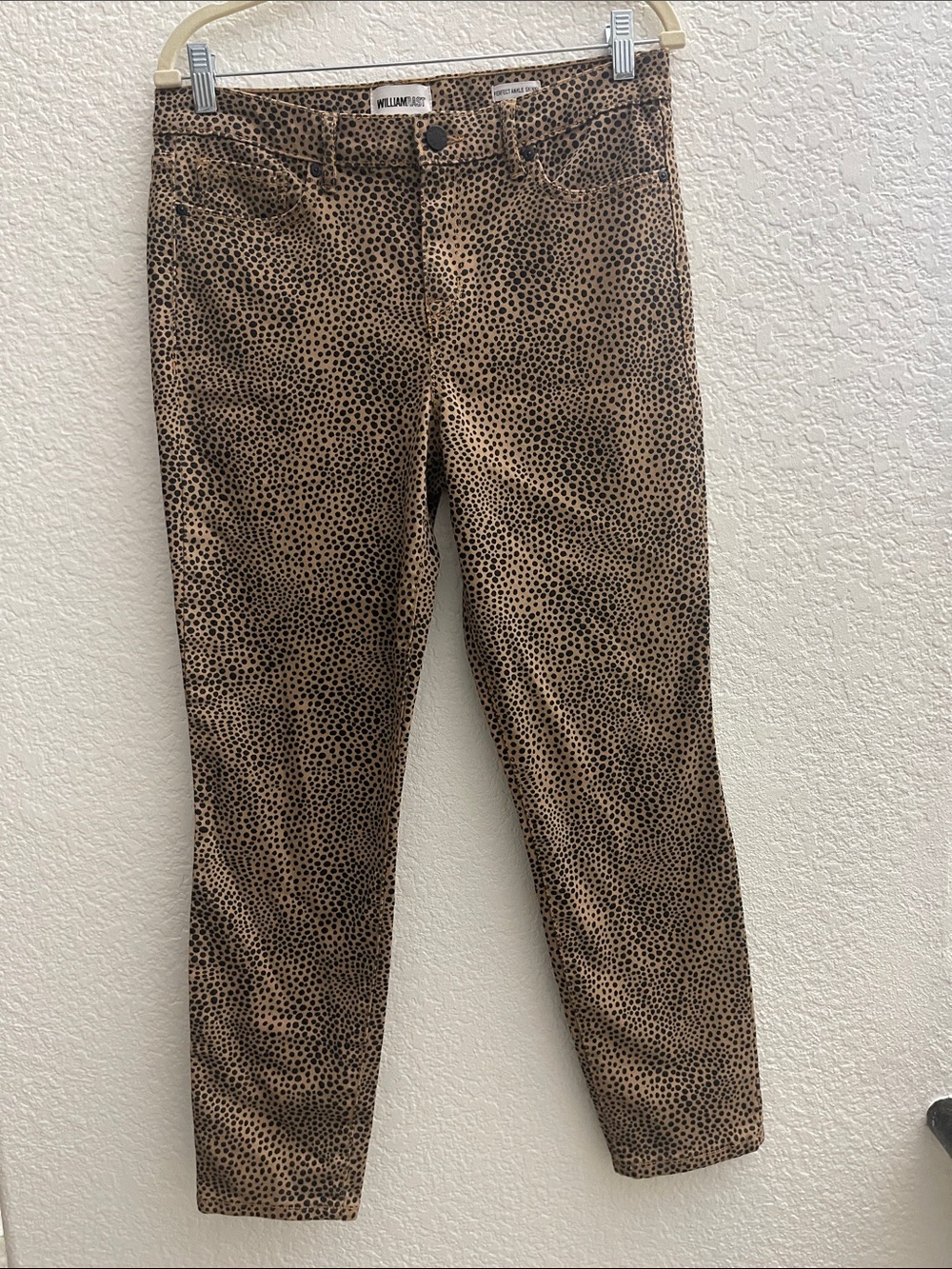 William Rast Tan and Black Printed Skinny Cropped Pants